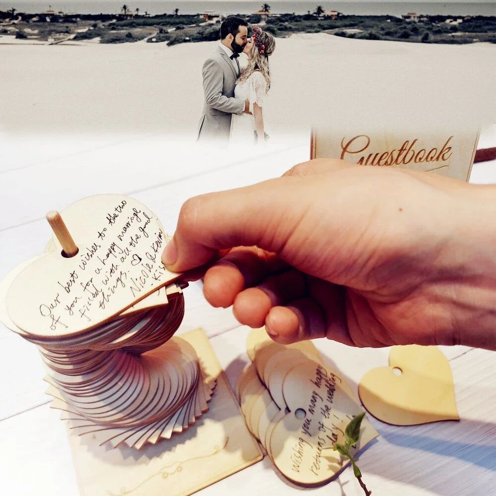 Wedding Guest Book Alternative Sign 72 Wood Hearts Guest Book Wedding Reception,
